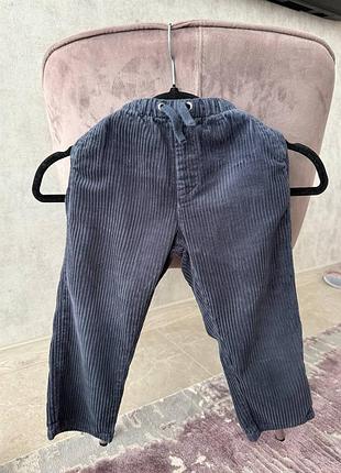 Детские вельветовые брюки next, размер 98–104 (3–4 года). темно-синего цвета