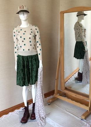 Жіночий кашеміровий светр  принт у великий горох kenar кашемір 100%