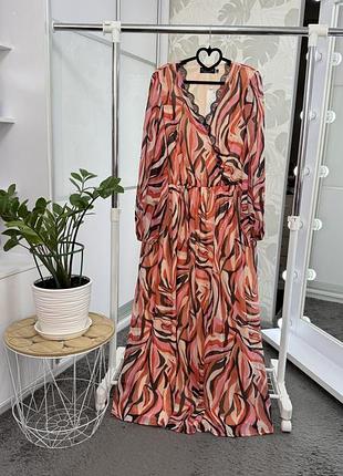 Розкішна довга шифонова сукня, р.18, нова