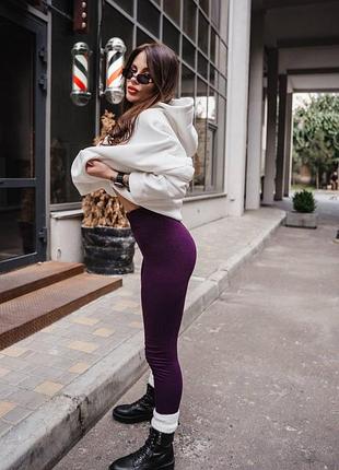 Жіночі еластичні лосини баклажан