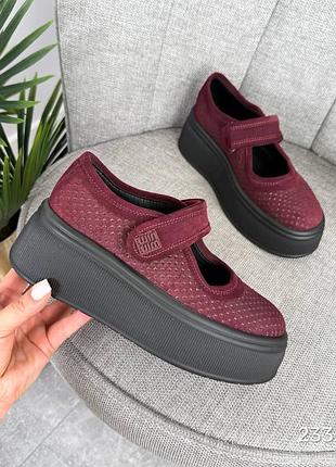 Туфли noelle, бордо, натуральная замша