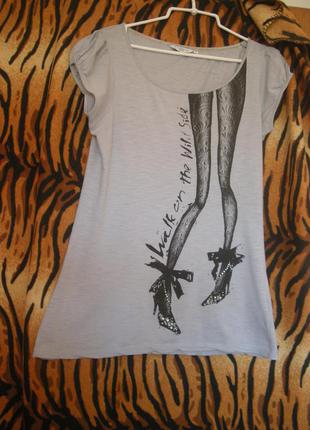 Супер футболка серого цвета"look"р.16,100%коттон,бангладеж.