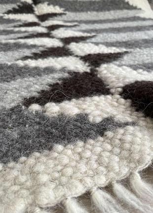 Карпатський вовняний плед лінійок/ килим ручної роботи 140х195