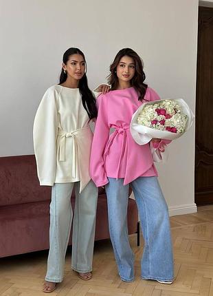 Женский удлиненный свитшот с баской xs s m l