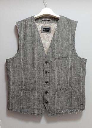 Tom жилет - лен и коттон - 2xl • 56 - серый - 0112717 - кэжуал жилетка классическая мужская - ж56