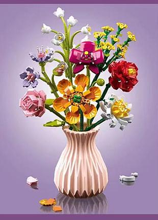 Конструктор квіти в вазоні букет на 756 деталей
