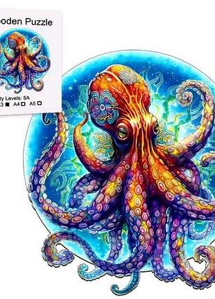 Дерев'яні пазли а3 восьминіг для дорослих і для дітей
