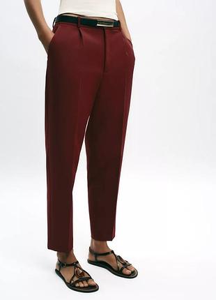 Бордові брюки жіночі zara new