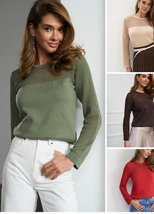 Изящный джемпер из хлопковой пряжи