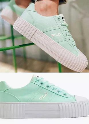 Стильні текстильні кросівки кеди fila на високій підошві, розмір 38