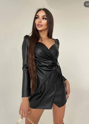 Кожаное платье zara