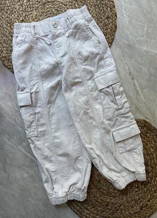 Штани карго з боковими кишенями на дівчинку 2-3 роки