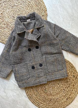Твідове пальто на хлопчика чи дівчинку 1,5-2 роки в клітинку