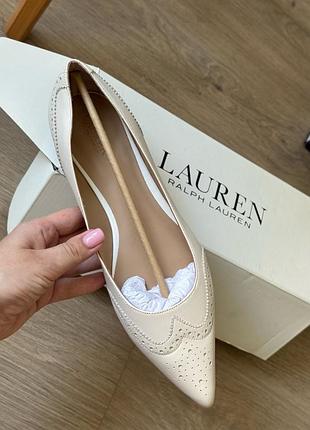 Жіночі балетки ralph lauren, бежеві, шкіряні, розмір 10 (на стопу 26,5 см). мʼякі та зручні. повністю нові. з америки