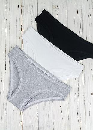 Трусы слипы набор низкая посадка 7587-29-66 набор боовняных трусов