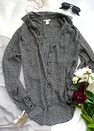 Сорочка з білим дрібним листям h&m, розмір 36 / s