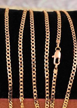 Ланцюг xuping jewelry панцирний з квадратними ланками 55 см 2 мм золотистий