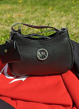 Сумка жіноча michael kors крос-боді чорний гладкий майкл корс