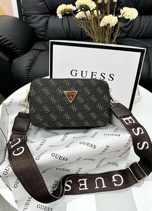 Сумка женская  шоколадный guess гесс кросс-боди