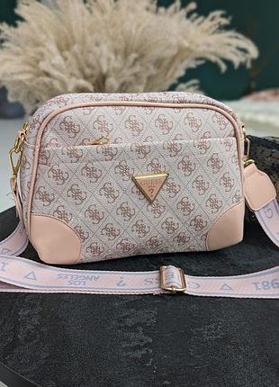 Сумка жіноча guess рожевий гесс крос-боді