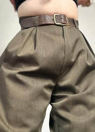 Класичні брюки штани з защипами вінтаж ретро висока посадка вовна