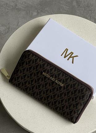 Женский кошелек michael kors коричневый большой мишель корс