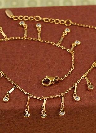Браслет xuping jewelry на ногу бедла 22 см подовжувач 4 см золотистий
