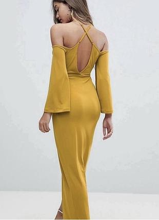 Нова довга сукня asos s  плаття на запах довге плаття з розрізом на нозі плаття з відкритими плечима