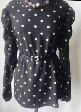 Сорочка блуза в горох з віскози