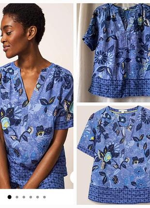 Топ блуза женская с коротким рукавом white stuff лен