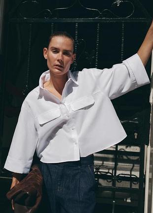 Сорочка-оксфорд cropped