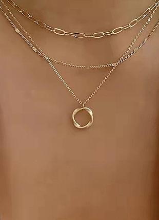 12-266 потрійний ланцюжок з підвіскою кулоном