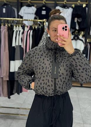 Леопардова куртка лео кроп куртка укорочена куртка