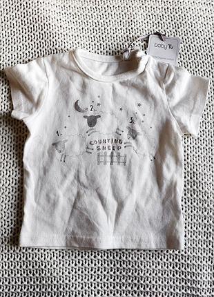 Новая детская футболка, хлопок, на 0-3 месяцев