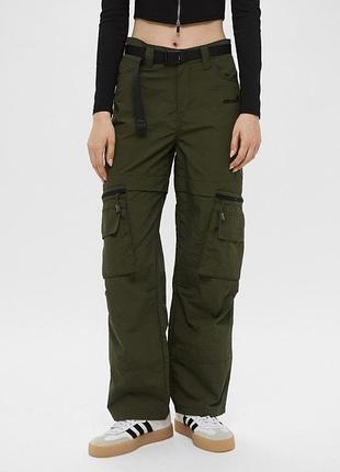 Брюки штани з кишенями рівні карго брбки с карманами штани з поясом