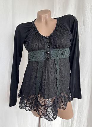 Блуза готична готическая ажурна мереживо гранж