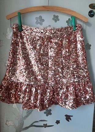 Спідниця з леліток у кольорі рожеве золотона дівчинку 12 років