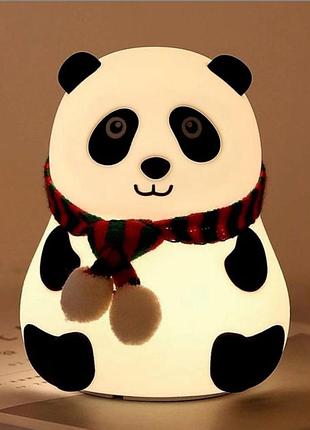 Дитячий силіконовий нічник світильник панда 7 кольорів, силіконовий нічник іграшка для дітей