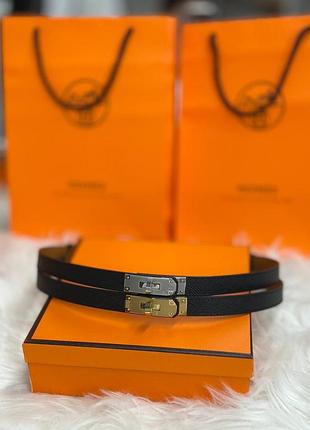 Люкс ремінь kelly в чорному кольорі в наявності