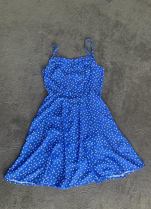 Сукня синя у горох
