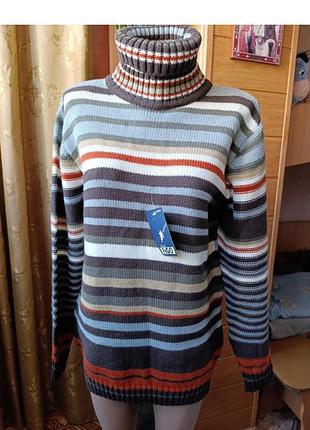 Удлинённый свитер в полоску турция
