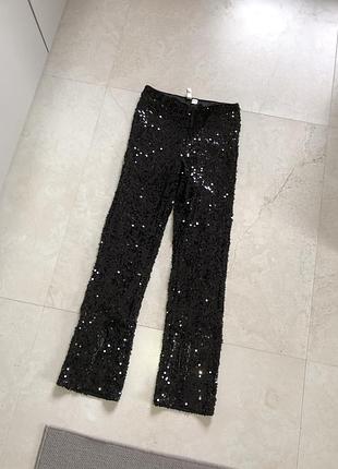 Вечірні брюки штани святкові нарядні в паєтку вечерние праздничные штаны в паетку