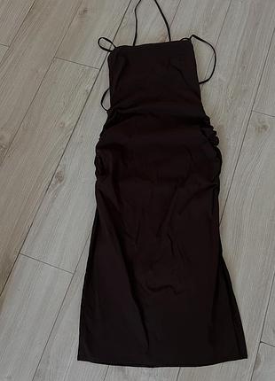 Силуетна сукня з відкритою спинкою яка на шнурівках розмір s