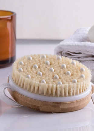 Бамбуковая щетка для сухого массажа naturabio cosmetics