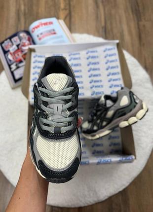Стильні кросівки asics gel nyc beige brown 2