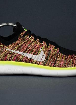 Nike free rn flyknit oc кроссовки женские текстиль сетка бег разноцветные полосатые оригинал 39 р./25 см vivobarefoot asics hoka on clod adidas merrell