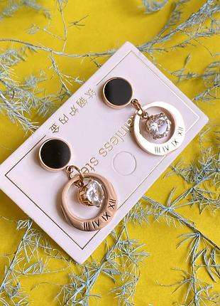 Сережки жіночі цвяшки колір золото з медичного сплаву 2,5см