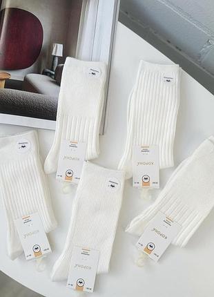 Жіночі зимові високі кашемірові трендові шкарпетки в рубчик корона 36-41р.