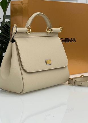 Сумка молочного цвета кожаная премиум класса ааа полный комплект