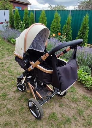 Коляска ninos bono white black 2в1